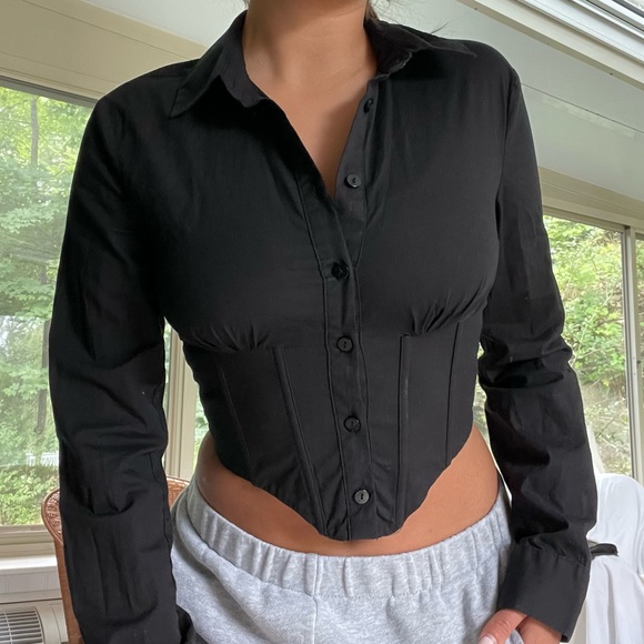 Bershka corset button up top, size S - Picture 1 of 3